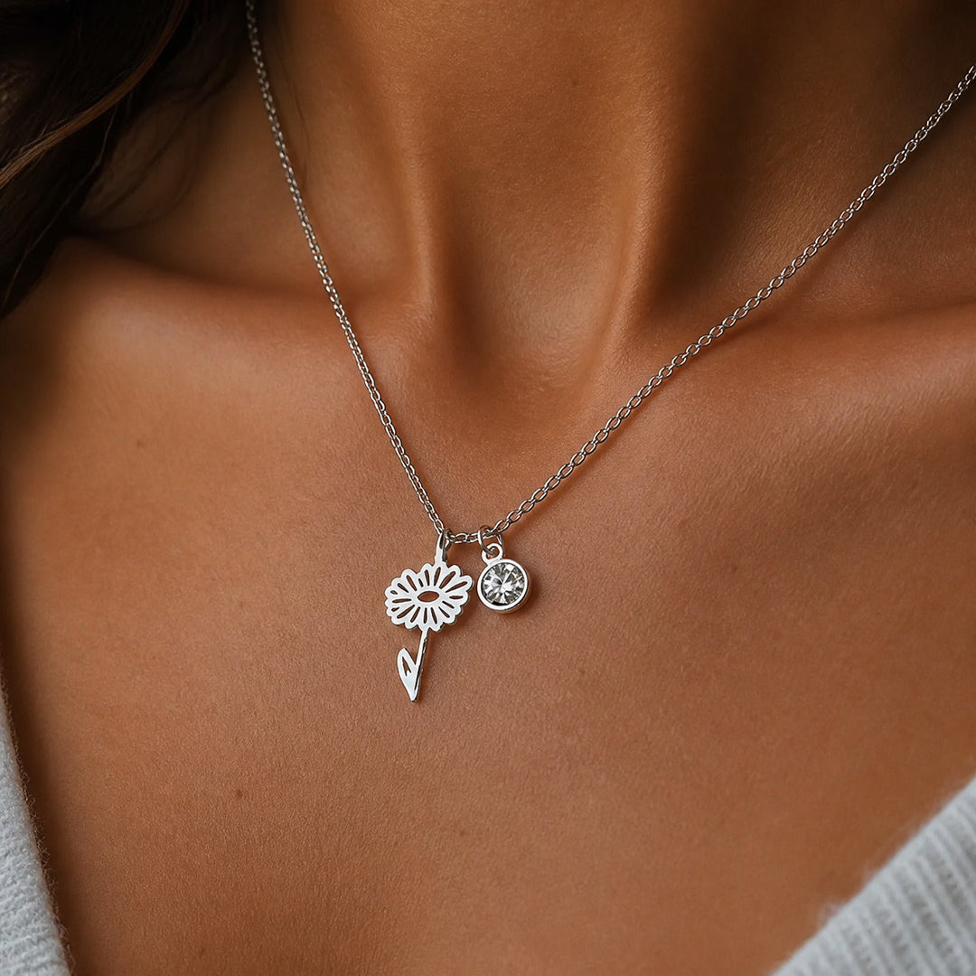 Personalized Botanical Pendant Necklace