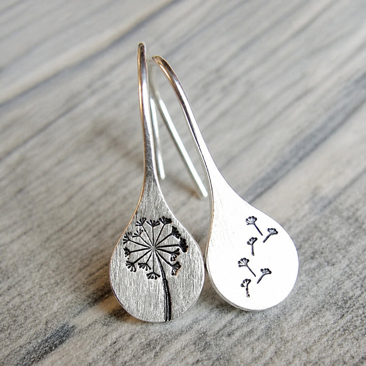 Sterling Dandelion Bloom Earrings
